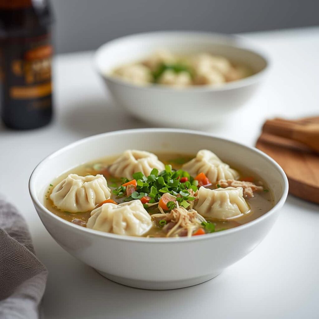 Homemade Spring Chicken Dumpling Soup