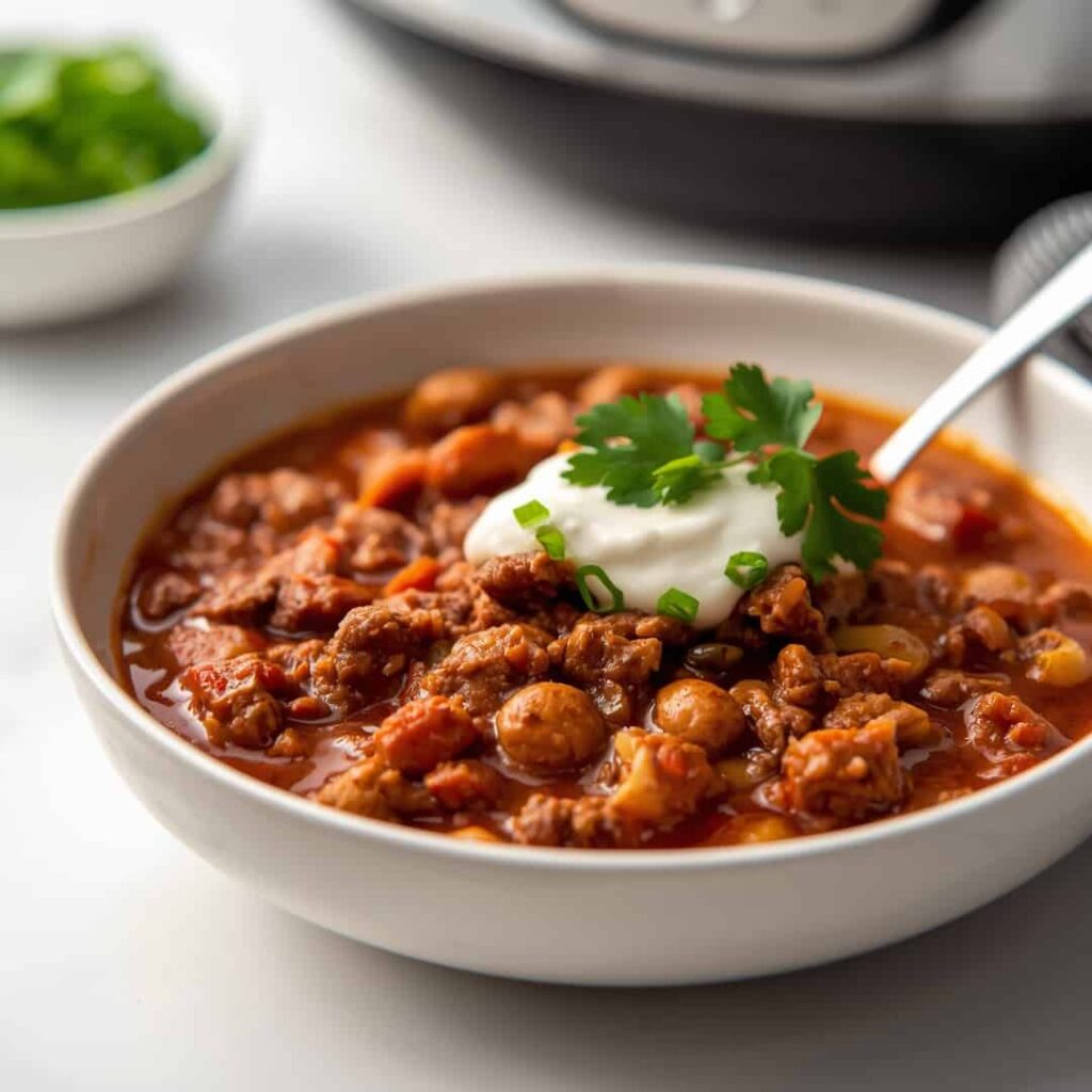 Slow Cooker Ground Beef Chili