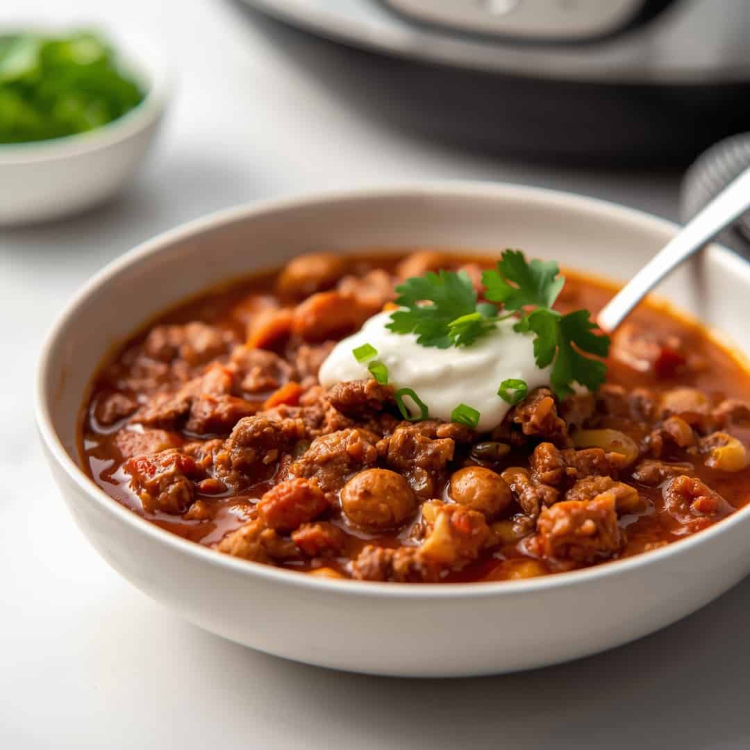 Slow Cooker Ground Beef Chili