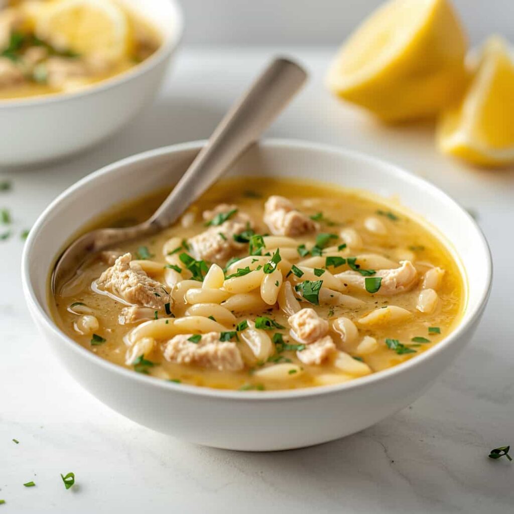 Spring Lemon Chicken Orzo Soup