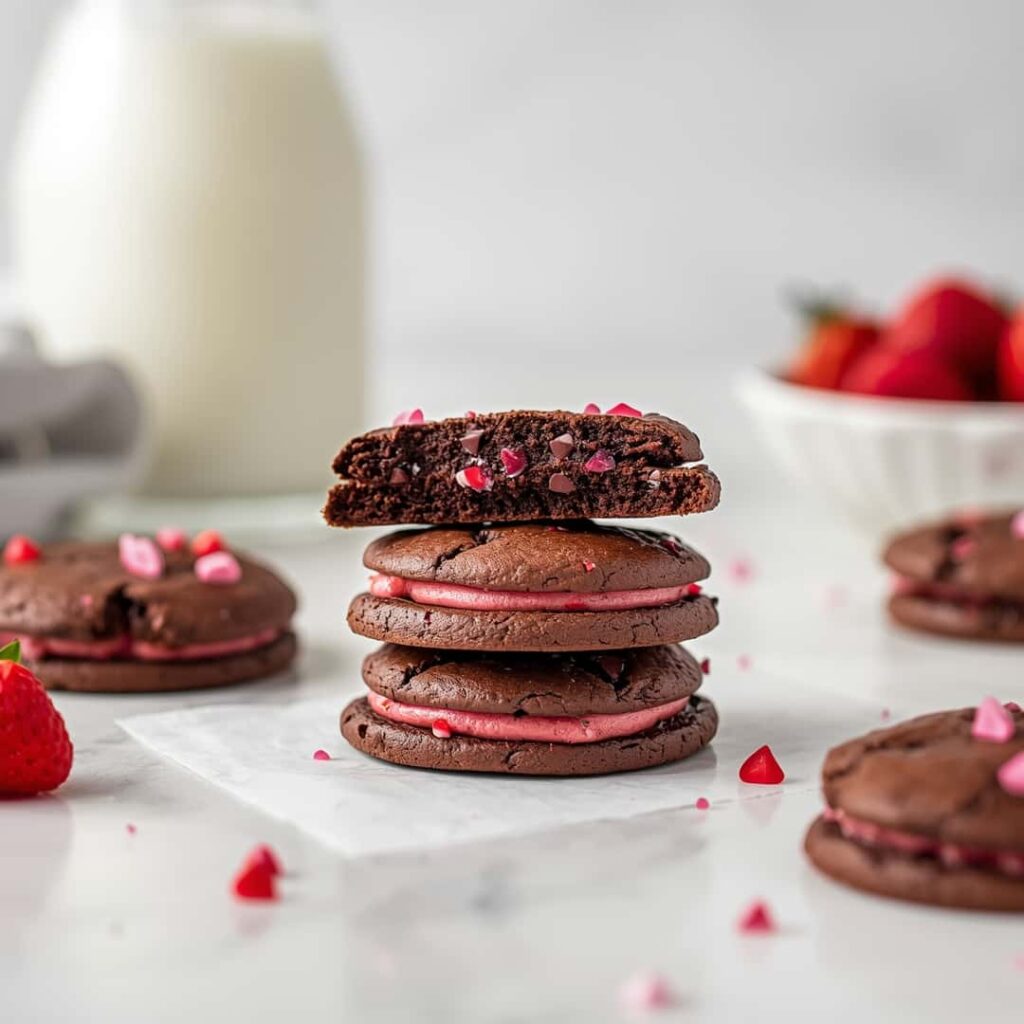 Stacked Brownie Valentine Cookies