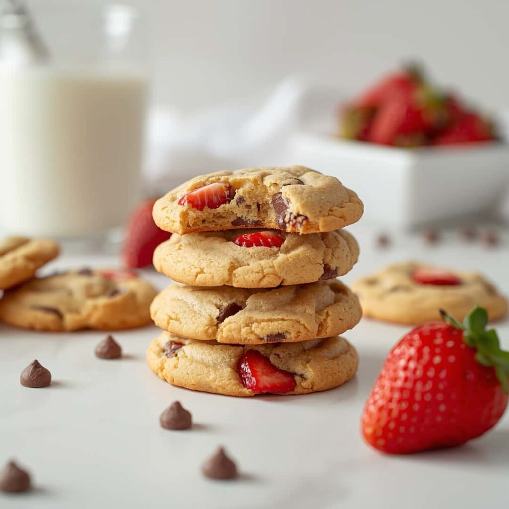 Strawberry Chocolate Chip Cake Mix Cookies