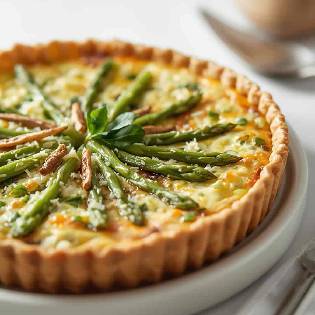 Asparagus parmesan crustless quiche 2 Asparagus parmesan crustless quiche