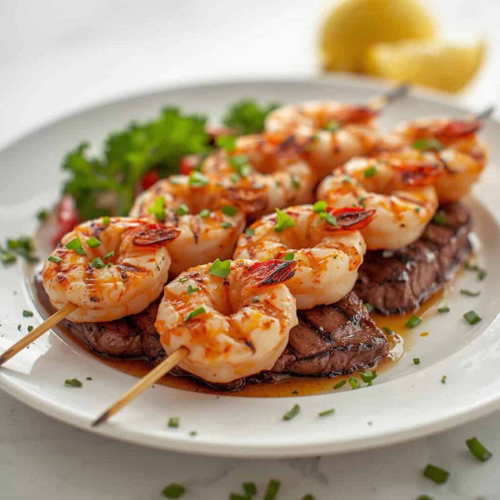 Grilled Steak and Shrimp Skewers