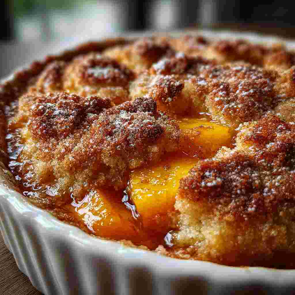 Healthy Peach Cobbler Oatmeal Crisp