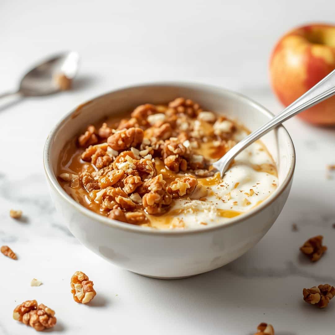 apple walnut yogurt bowl healthy