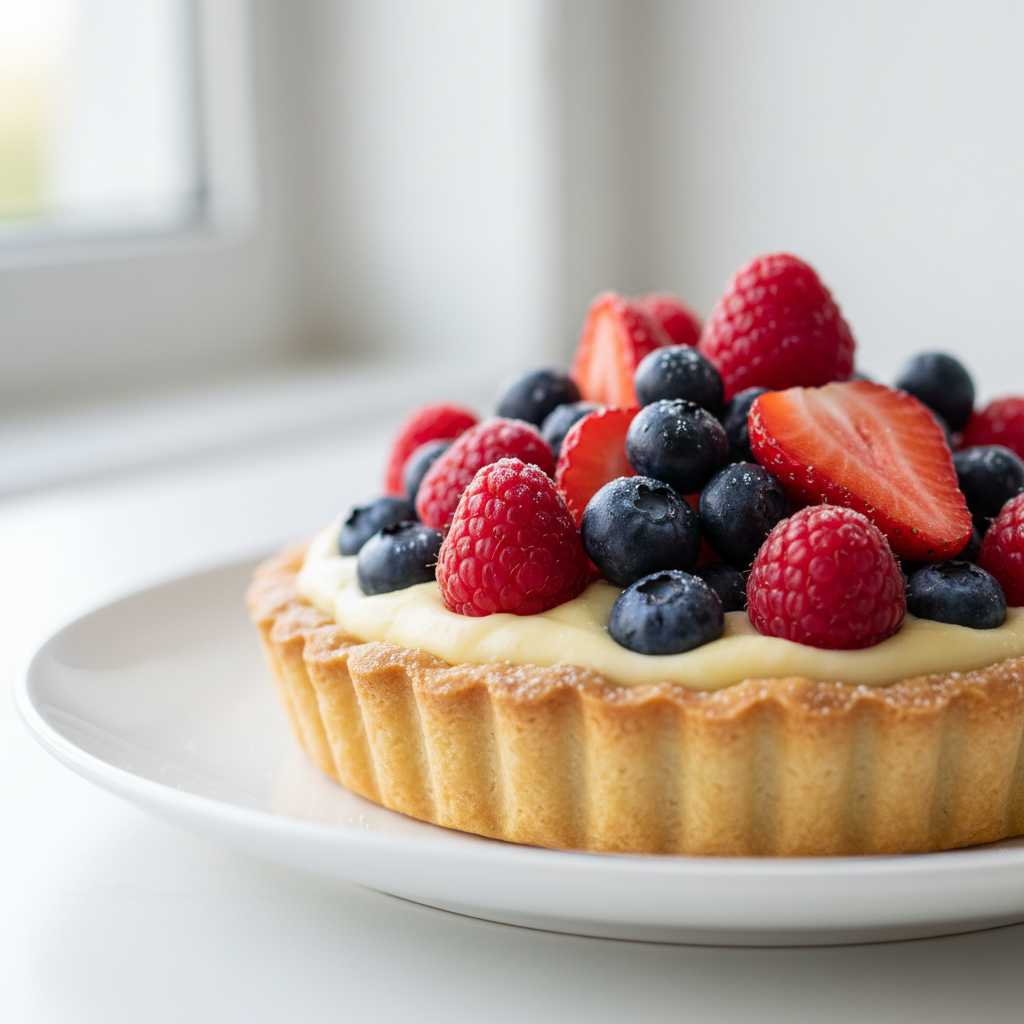 berry cream tart with pastry cream