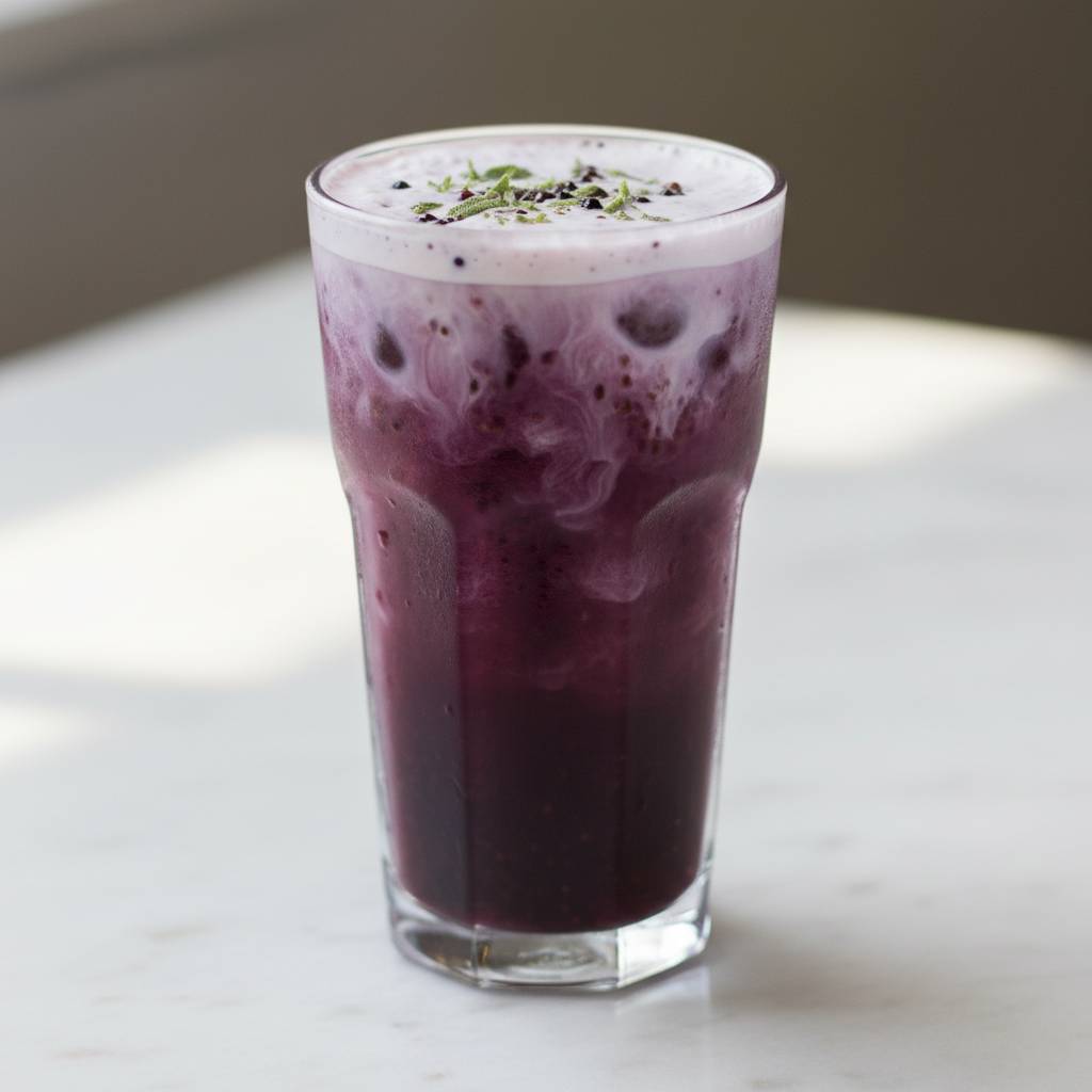 Blackberry Sage Iced Tea Latte