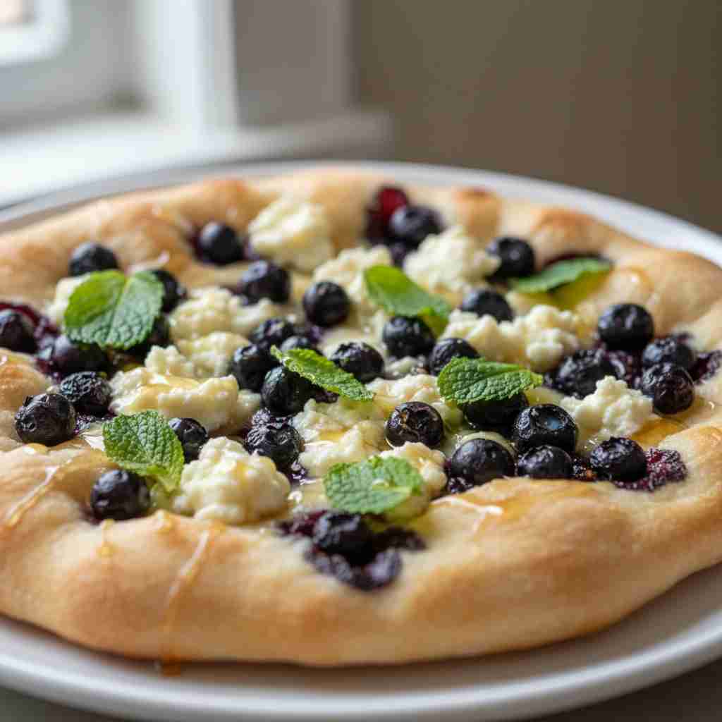 Blueberry Goat Cheese Flatbread Mint Honey