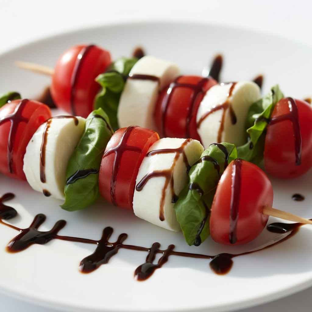 Caprese Skewers with Balsamic Drizzle