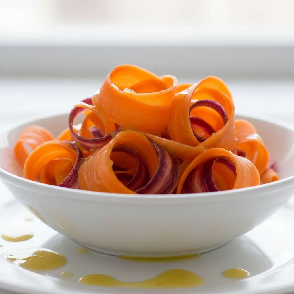 carrot ribbon salad with lemon dressing