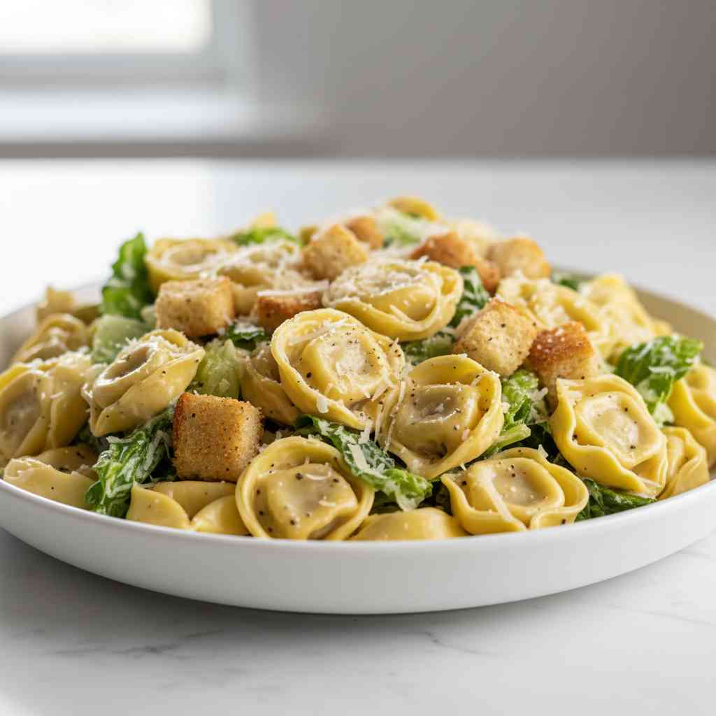 Cheese Tortellini Caesar Pasta Salad