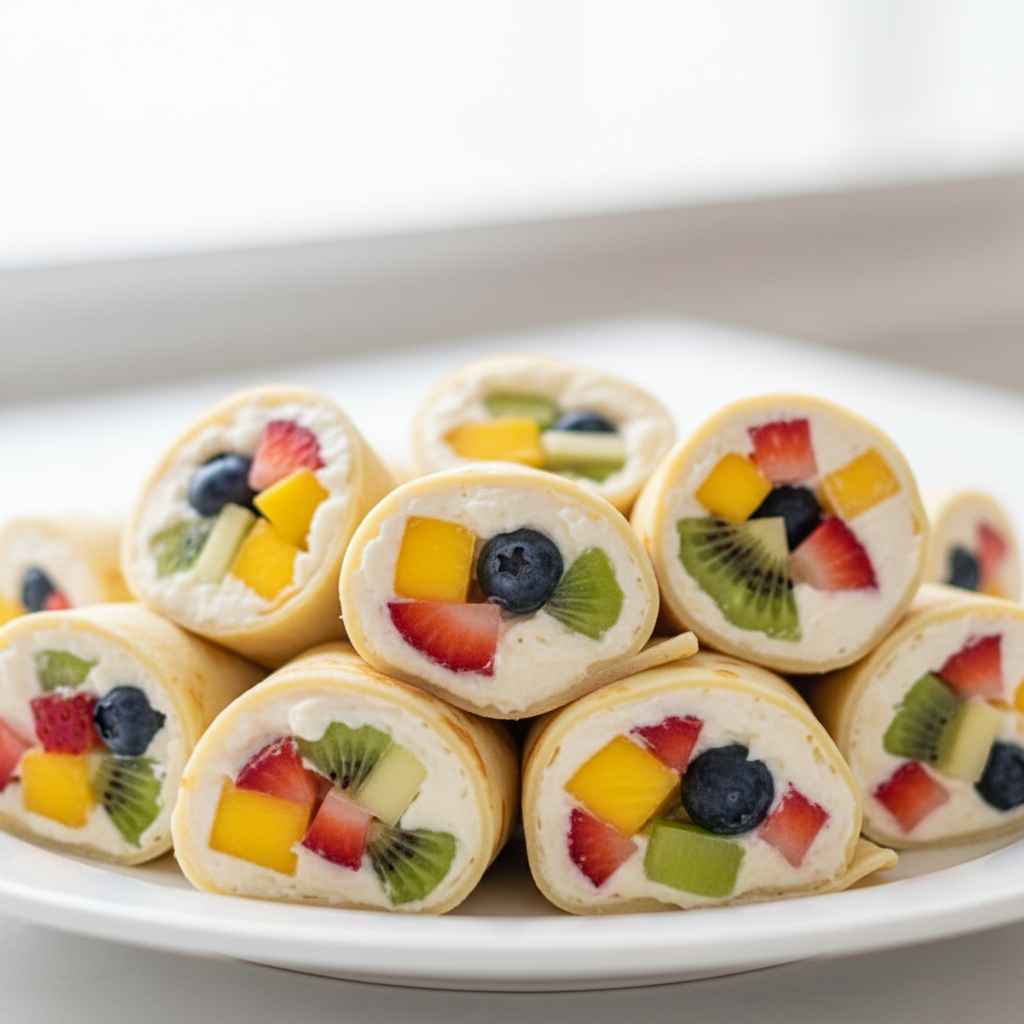 Cheesecake Fruit Salad Roll Ups