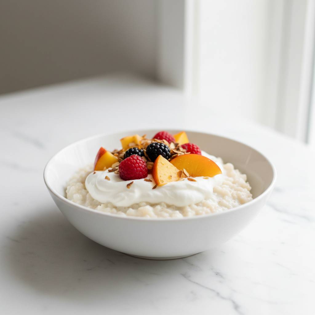 cream of rice with yogurt and fruit