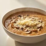 creamy mushroom soup with parmesan cheese