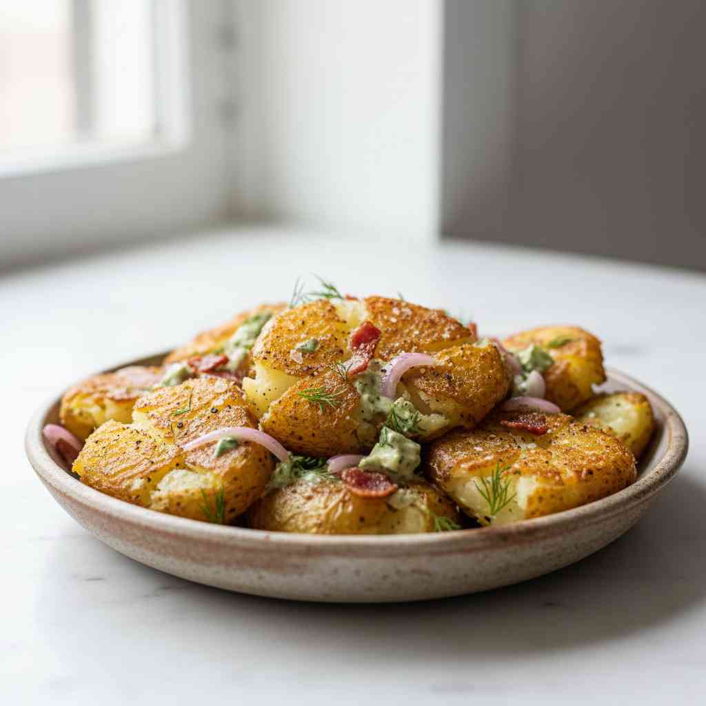 Crispy Smashed Potato Salad