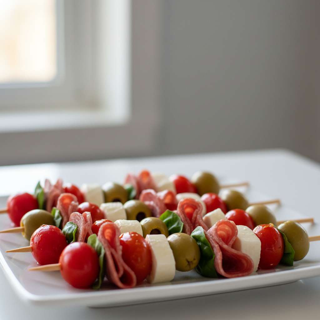 Crowd Pleasing Antipasto Skewers
