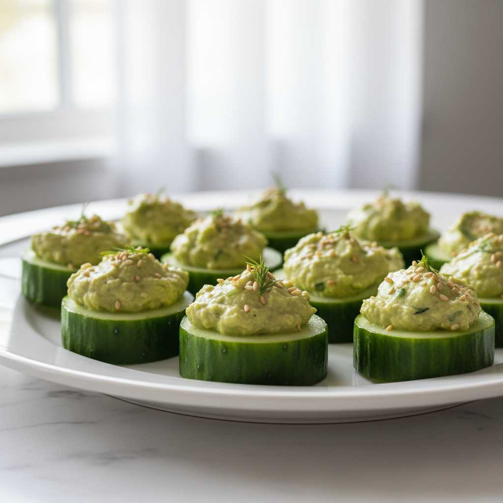 Cucumber Hummus Bites