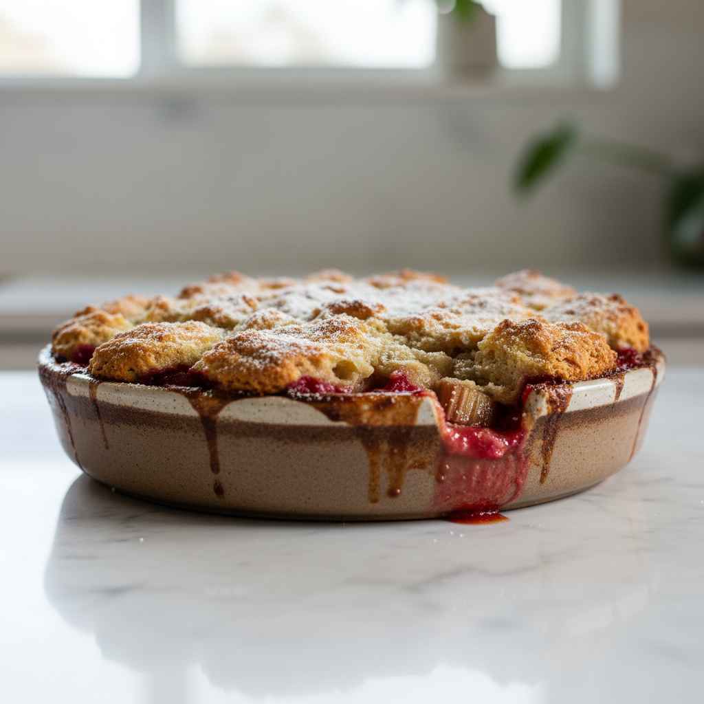 Delicious Rhubarb Cobbler