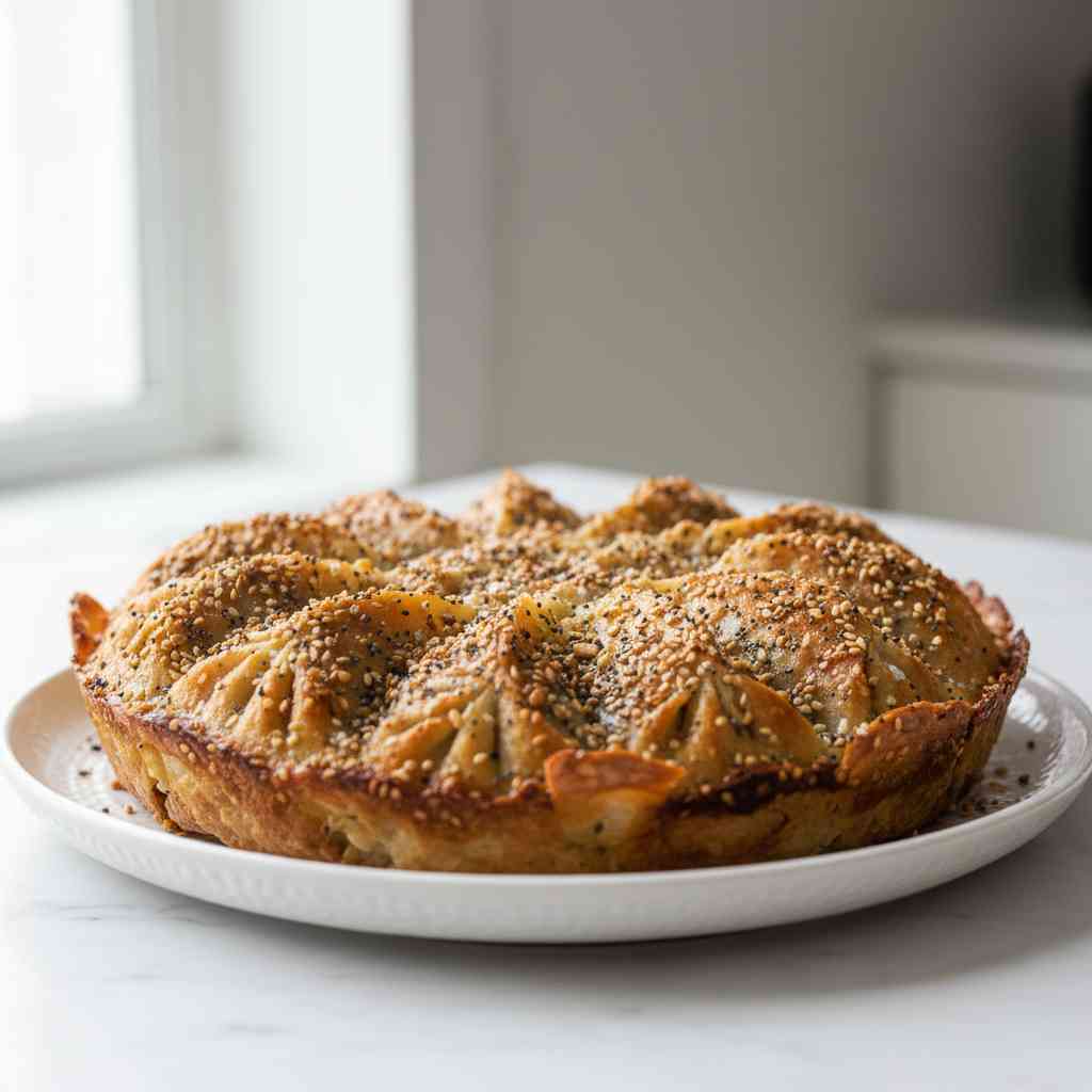 dumpling bake with everything bagel seasoning