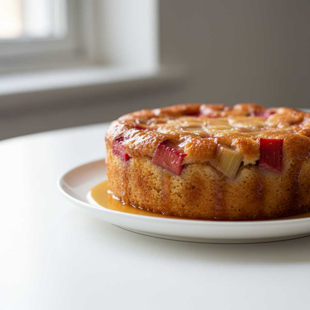 Easy Baked Sticky Rhubarb Pudding