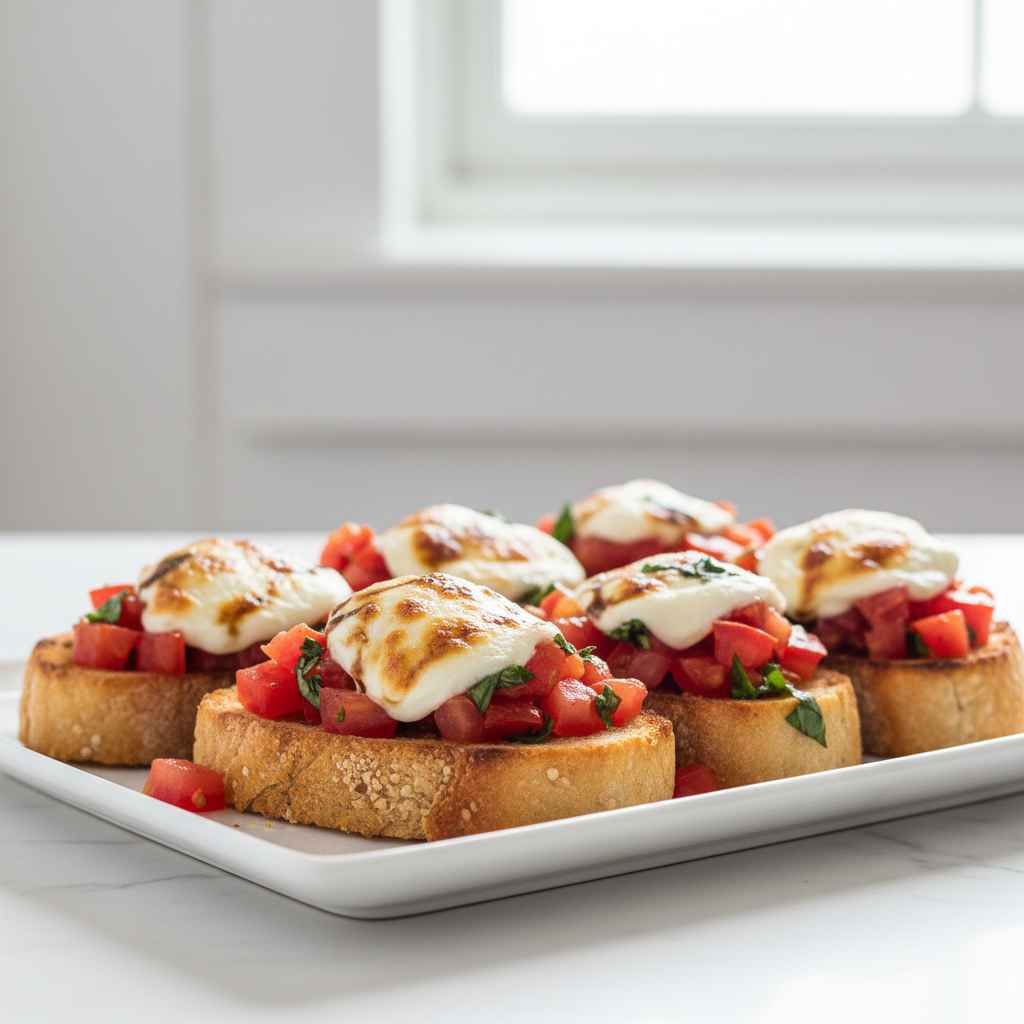 Easy Italian Bruschetta with Mozzarella