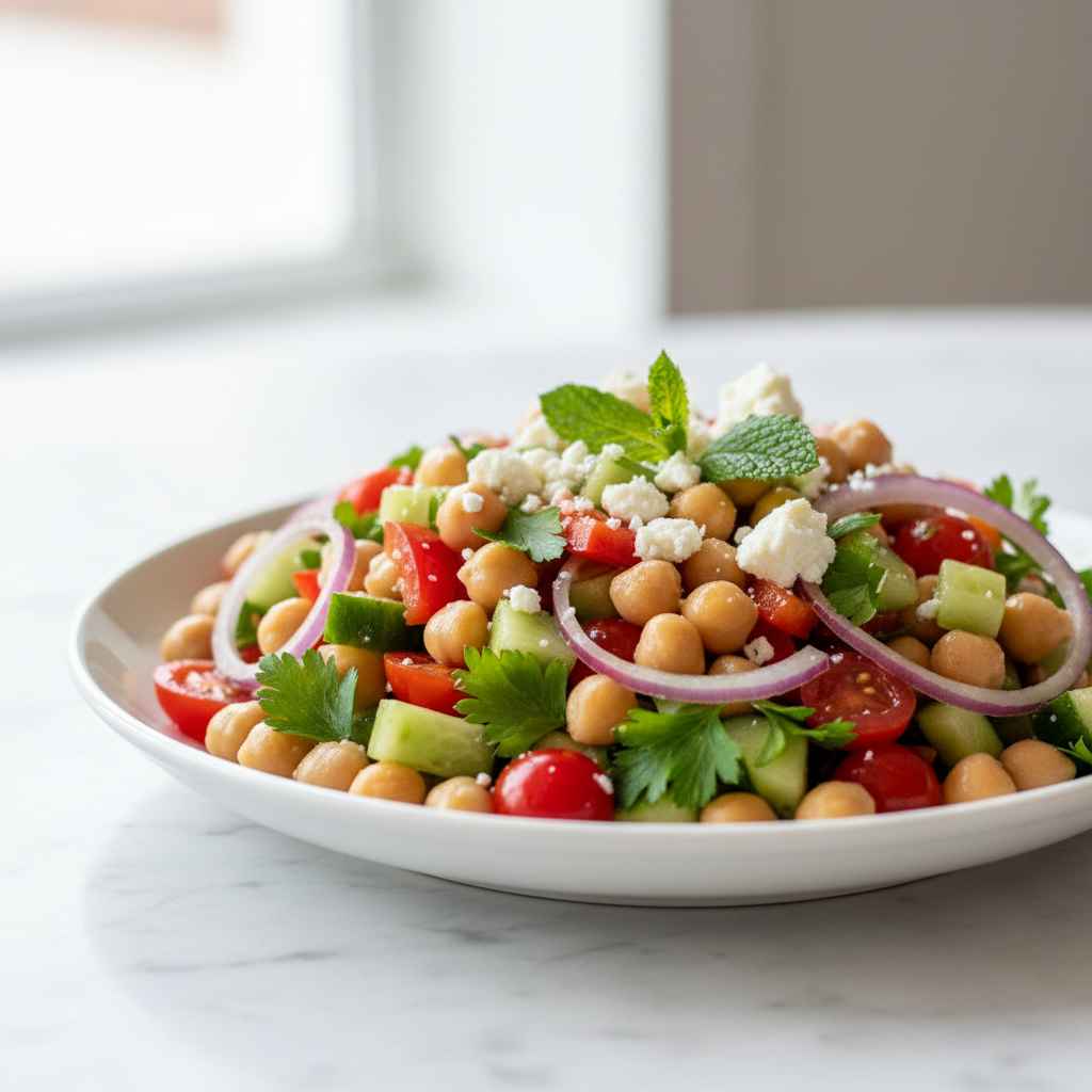 Easy Mediterranean Chickpea Salad