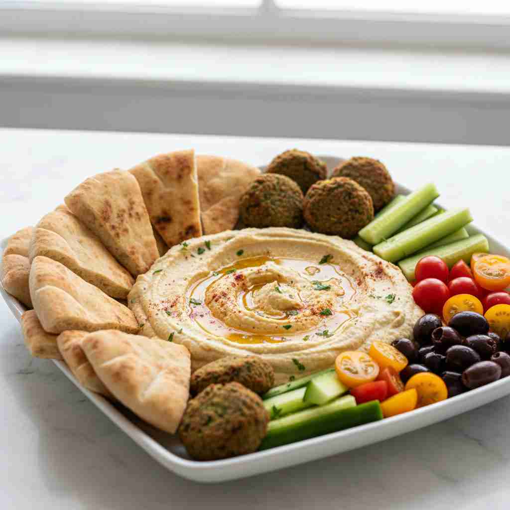 Easy Mediterranean Hummus Dip Platter