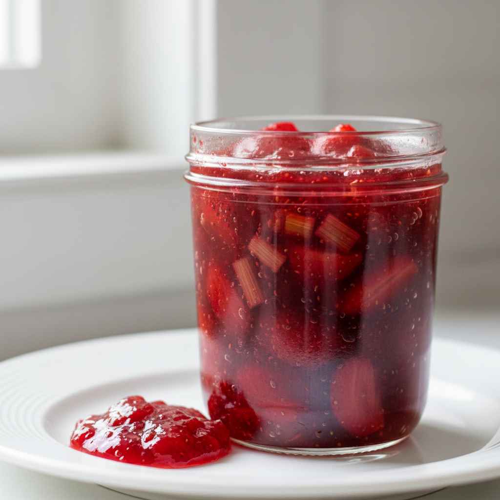 Easy Strawberry Rhubarb Jam with Pectin