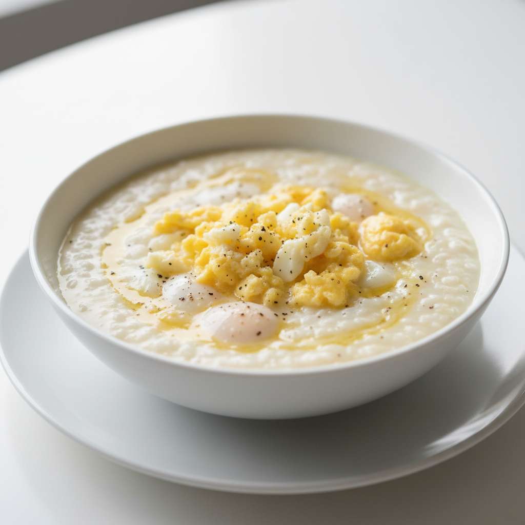 egg and cream of rice breakfast bowl