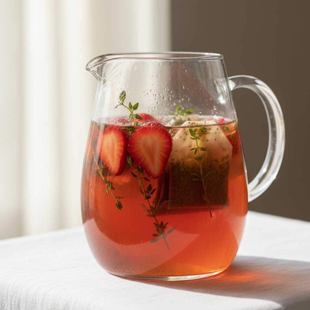Fresh Strawberry Thyme Sun Tea