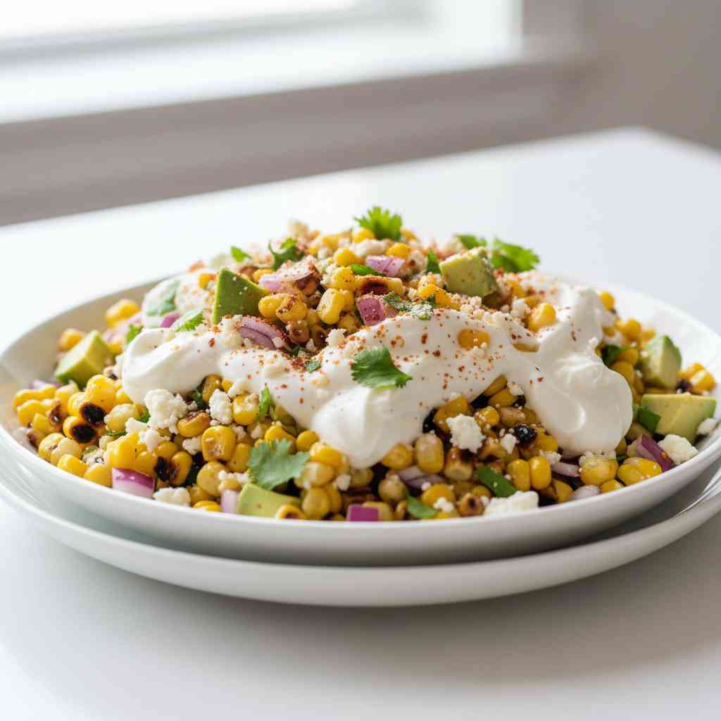 Healthy Street Corn Salad with Greek Yogurt