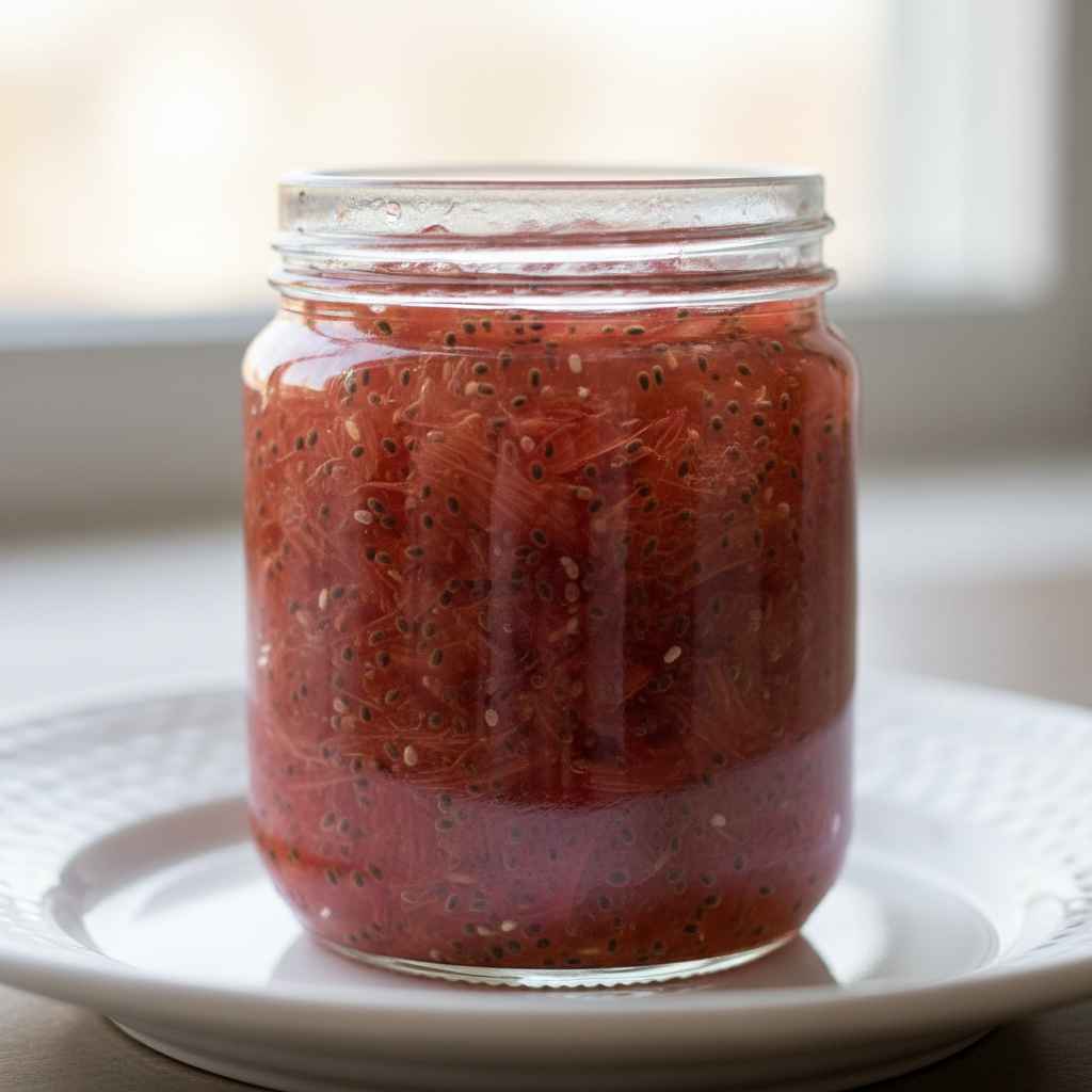 Healthy Vegan Rhubarb Chia Jam