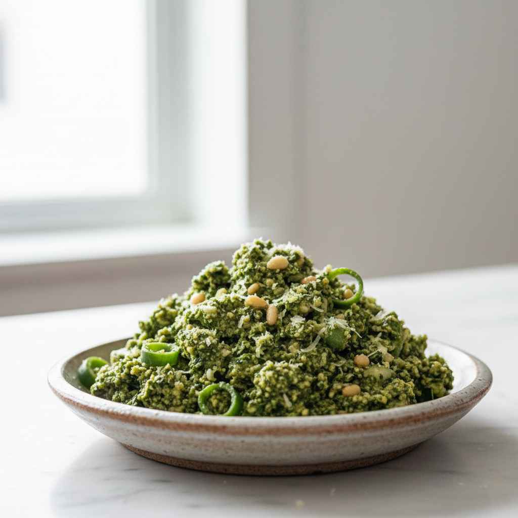 Homemade Pesto with Garlic Scapes