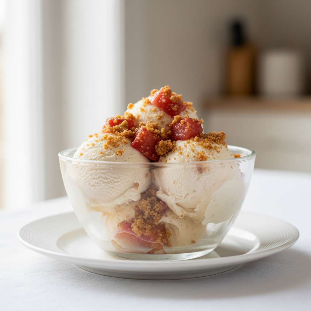 Homemade Rhubarb Crumble Ice Cream 2 Homemade Rhubarb Crumble Ice Cream