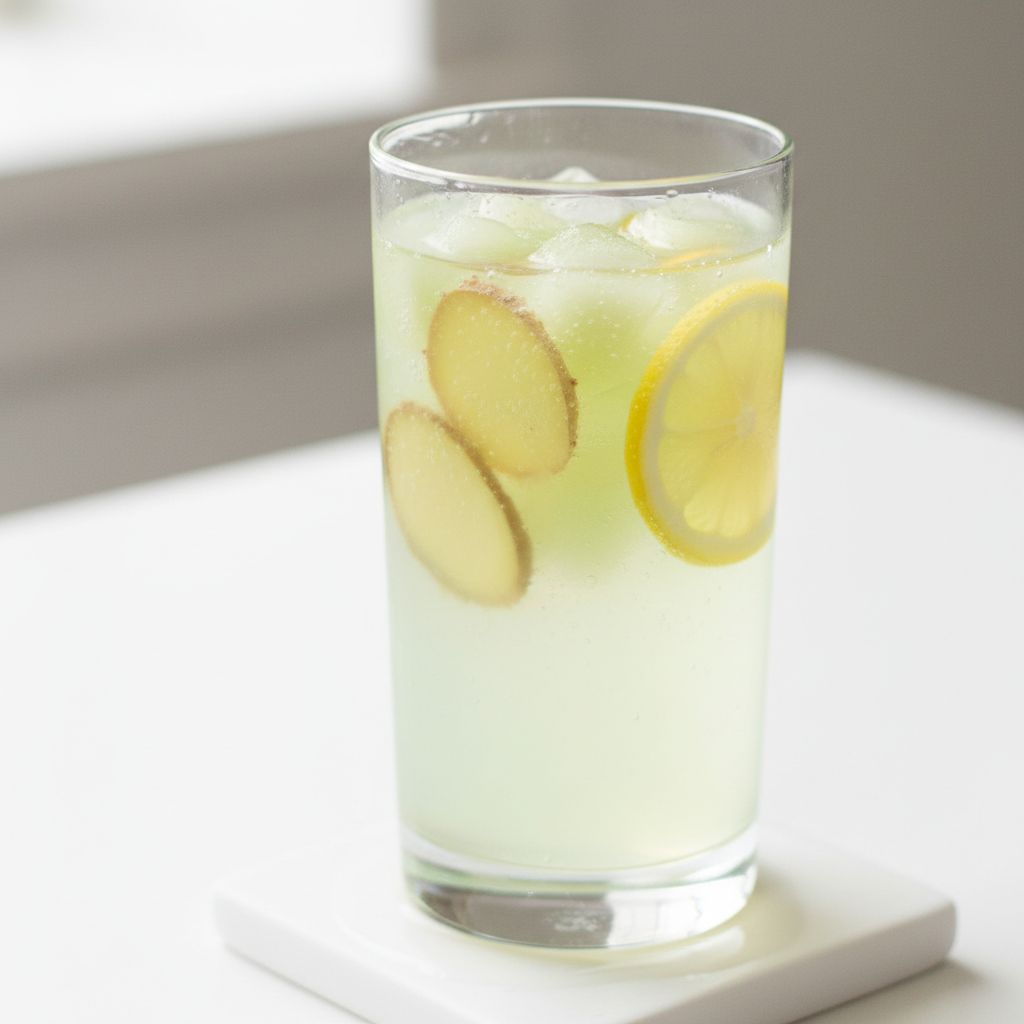honeydew detox drink with ginger and lemon