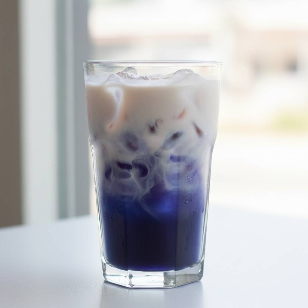 Iced Butterfly Pea Flower Tea Latte