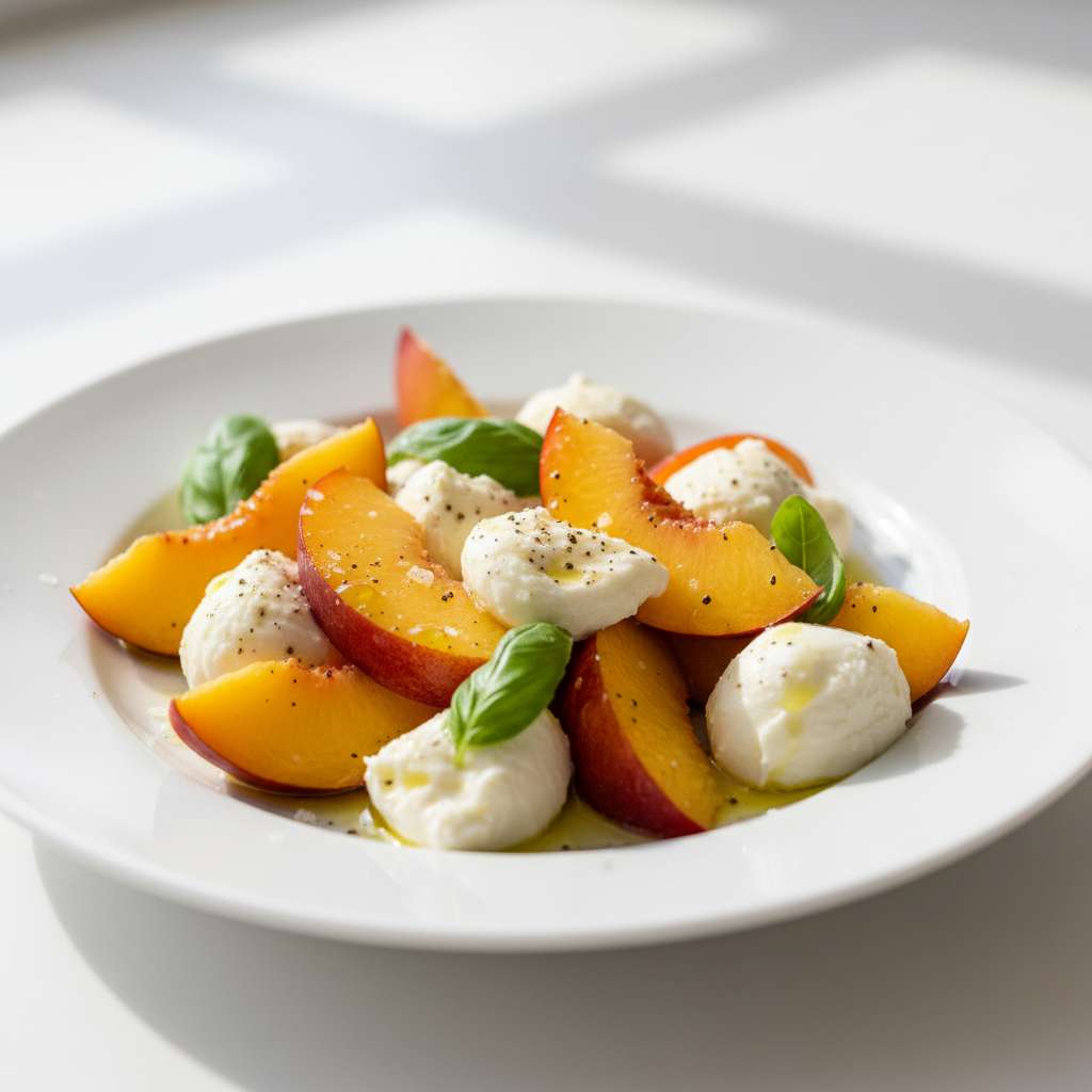 Juicy Peach Mozzarella Salad