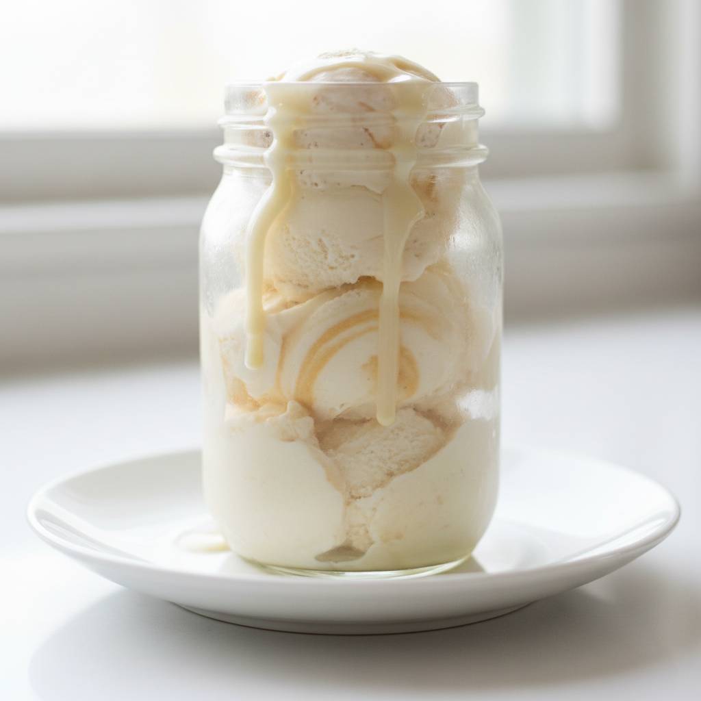 mason jar ice cream with condensed milk