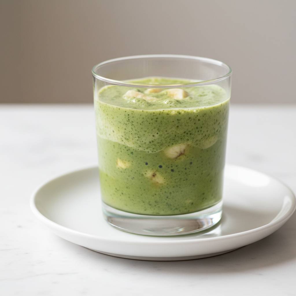 matcha smoothie with banana and spinach