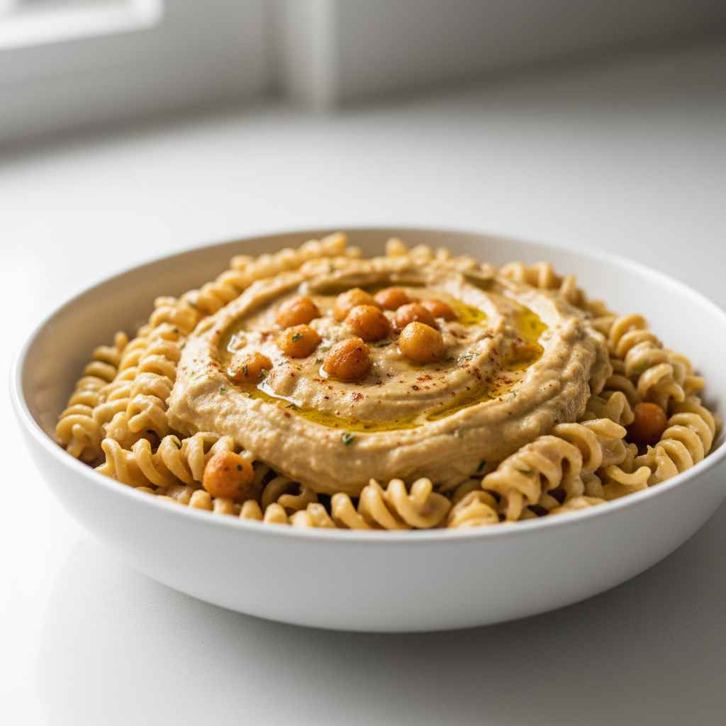 One Pot Creamy Hummus Pasta