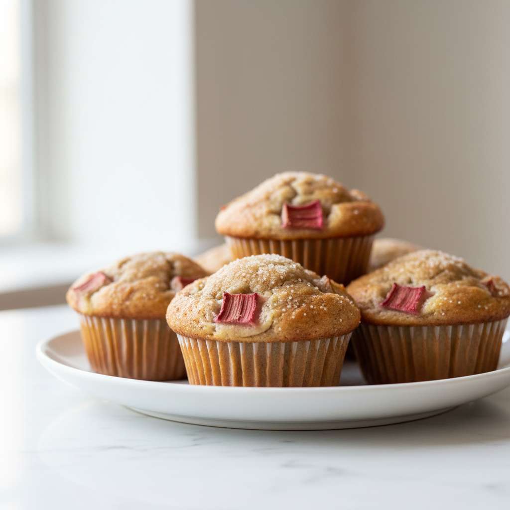 Rhubarb Banana Muffins 2 Rhubarb Banana Muffins