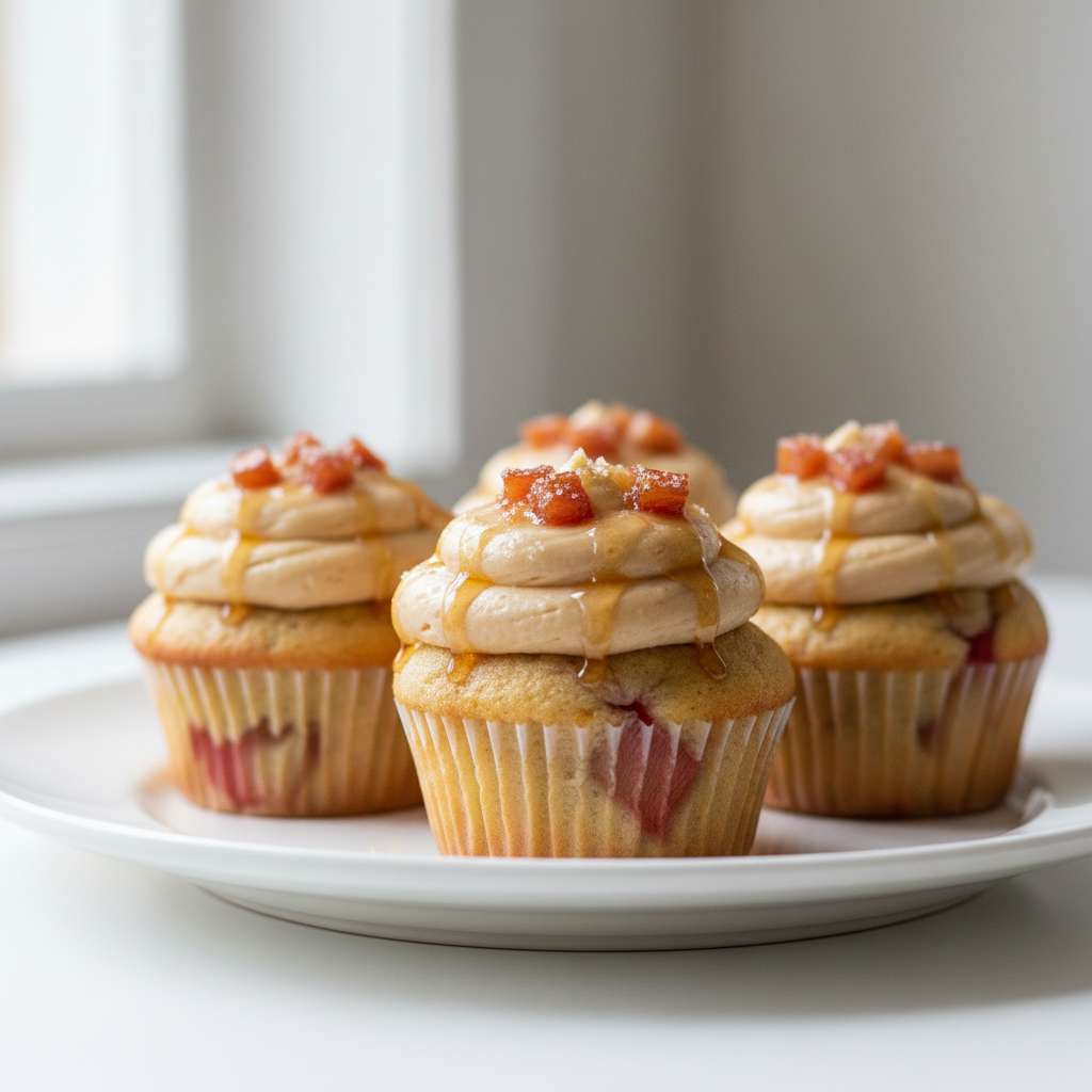 Rhubarb Honey Cupcakes 2 Rhubarb Honey Cupcakes