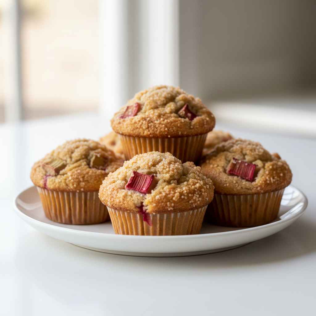 Rhubarb Muffins with Crumb Topping 2 Rhubarb Muffins with Crumb Topping