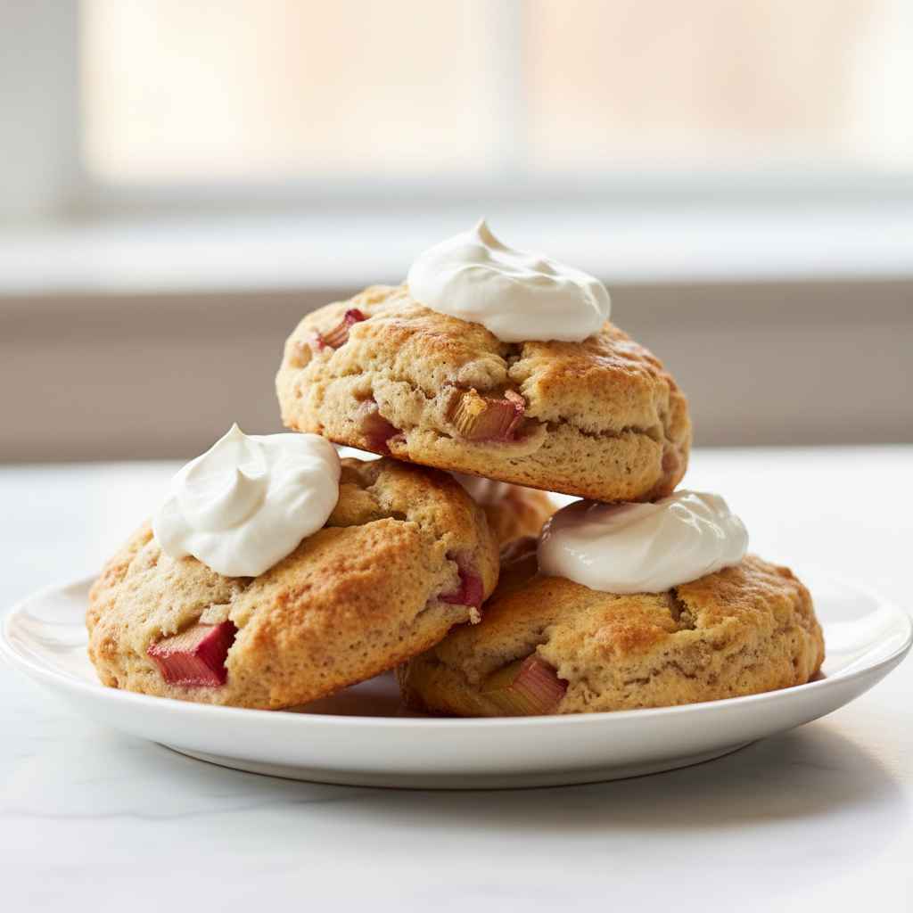 Rhubarb Scones with Sour Cream