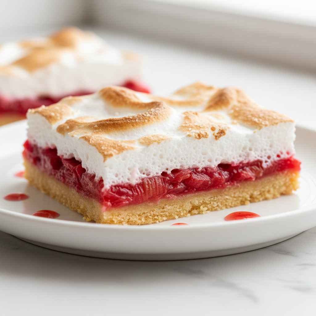 Simple Rhubarb Meringue Bars
