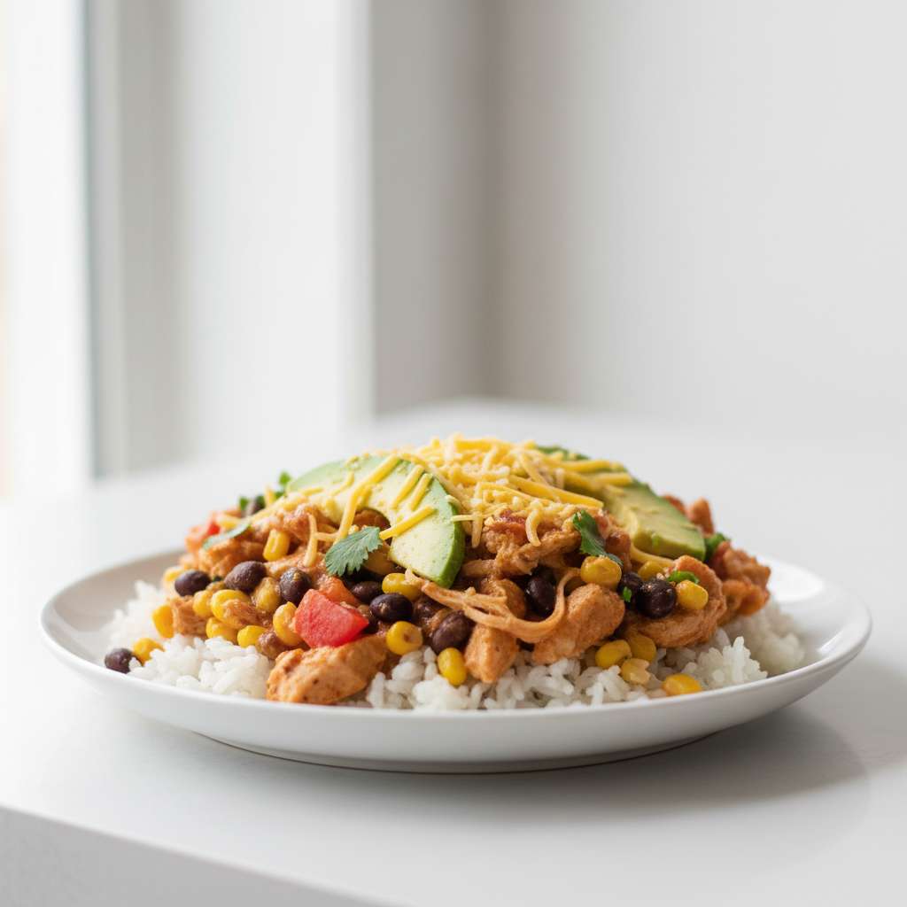 Slow Cooker Chicken Burrito Bowl 2 Slow Cooker Chicken Burrito Bowl