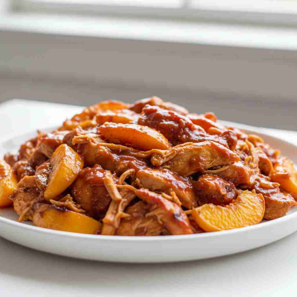 Slow Cooker Peach BBQ Chicken