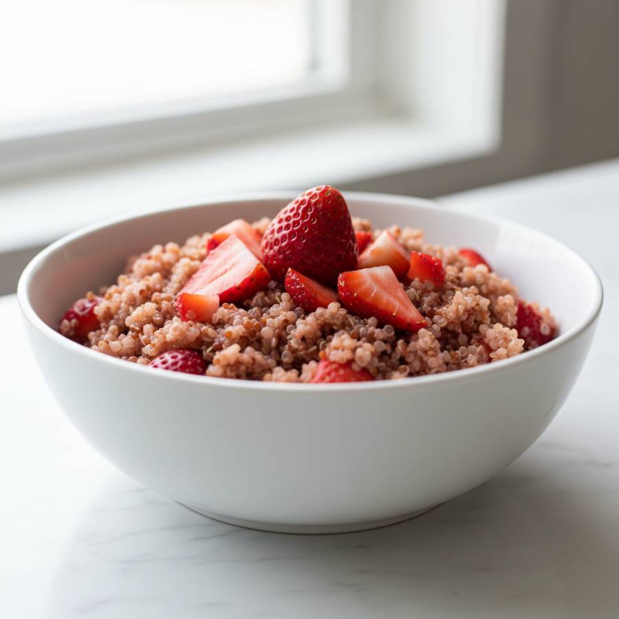strawberry quinoa breakfast bowl healthy featured - strawberry quinoa breakfast bowl healthy