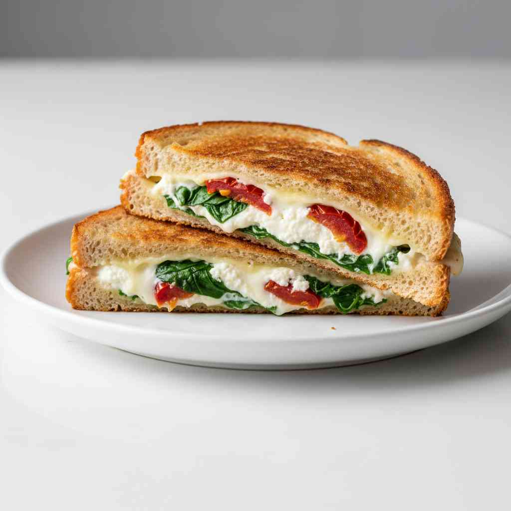 Sun-Dried Tomato, Spinach, and Ricotta Grilled Cheese